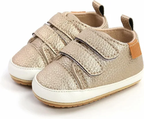 Miniatura 4 de GAISUMMI - Zapatos de bebé para niños y niñas, tipo botas altas de piel sintética, suela de goma antideslizante, zapatos de cuna, planos, unisex