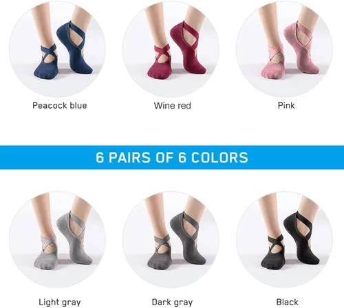 Miniatura 2 de Luckit Calcetines de yoga con puños para mujer calcetines antideslizantes para pilates calcetines de fitness calcetines antideslizantes para yoga
