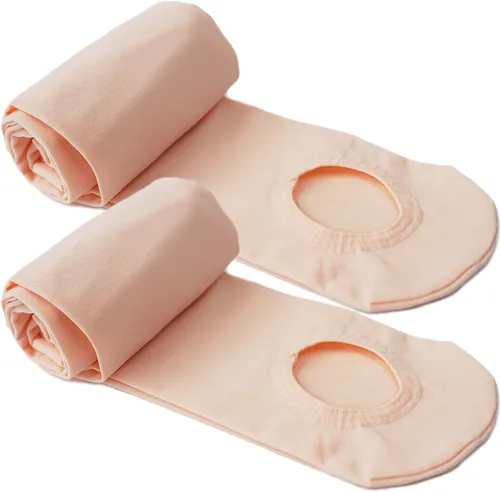 Miniatura 2 de DANCEYOU Mallas de baile para mujer, 2 pares de mallas de ballet convertiblescon pies para niñas, leggings opacos para niños pequeños, niños