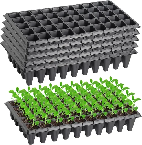 Bandejas de 250 celdas de 20 x 10 pulgadas, 5 contenedores de semillas reutilizables de 21.3 x 11.0 in para plantas de cultivo de vivero,