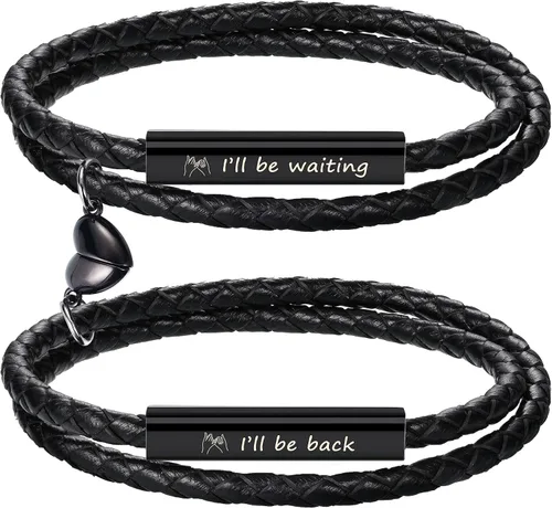 Miniatura 13 de Pulseras para parejas para mujeres, regalos para hombres, aniversario de boda, regalos de nacimiento para novio, novia, pulsera a juego, 2 piezas