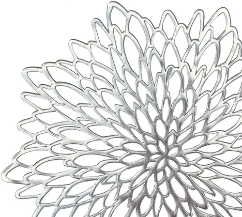 Miniatura 7 de Manteles individuales metálicos plateados con texto en inglés "OCCASIONS", A1. Hoja de plata A. Hoja de plata