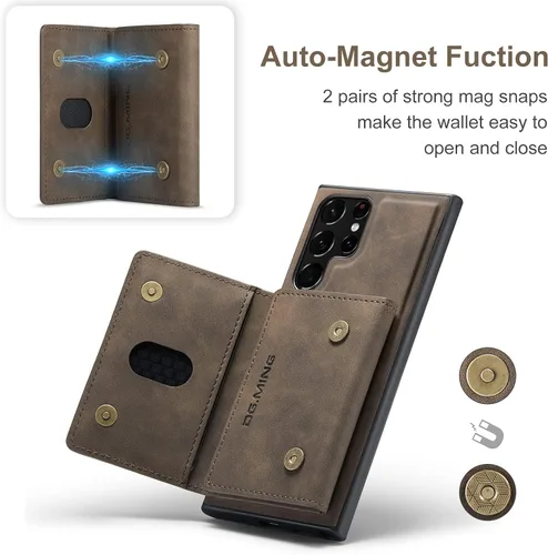 Miniatura 8 de Funda de piel desmontable 2 en 1 para Samsung Galaxy S22 Ultra 5G con bolsillo para tarjetero, fundas delgadas para teléfono de 6.8 pulgadas