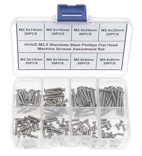 Miniatura 10 de Juego de 900 piezas de tornillos y tuercas de acero inoxidable M1 M1.2 M1.4 M1.6 M2 Phillips con cabeza avellanada/plana