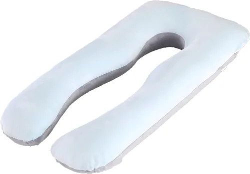 Miniatura 9 de Almohada de embarazo grande en forma de U de cuerpo completo con funda de almohada de algodón reemplazable y lavable para mujeres embarazadas que