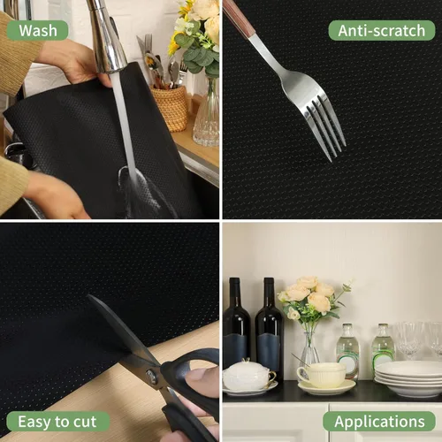 Miniatura 3 de Revestimientos de Estantes 11 pulgadas x 20 pies Revestimientos de Estantes para Gabinetes de Cocina Antiadherente Forro de Estantes Alfombrillas