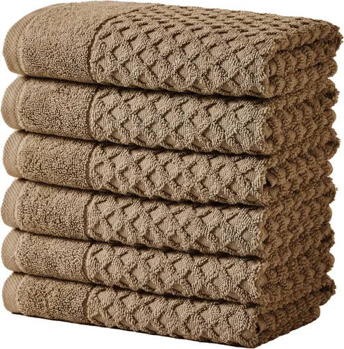 Miniatura 55 de Great Bay Home - Toallas de mano 100% algodón blanco, 6 toallas de baño suaves para manos, altamente absorbentes y de secado rápido, colección