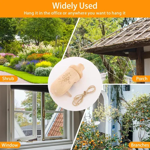 Miniatura 5 de Hummingbird House - Casas de colibrí de madera natural para colgar en el exterior, regalos de jardinería para mujeres, amantes de los pájaros