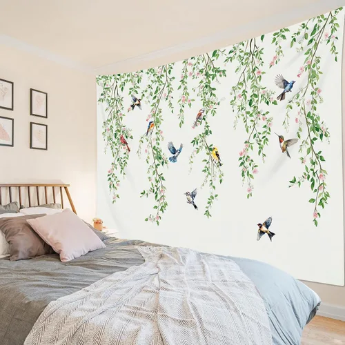 Miniatura 20 de HVEST Tapiz de fase lunar para colgar en la pared, cielo morado con nubes, estrellas, decoración de pared celestial, paisaje natural, decoración