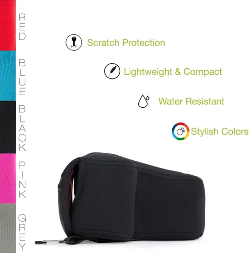 Miniatura 6 de Mega Gear - Funda de neopreno ultraligera para cámara Canon PowerShot G1X Mark III, con mosquetón, color negro