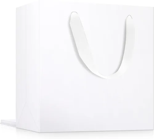 Miniatura 16 de EUSOAR Bolsas de Regalo Grandes Azul Marino, Paquete de 25 - Bolsas de Papel de Compras de 12.5"x4.5"x11" con Asas para Negocios, Manualidades