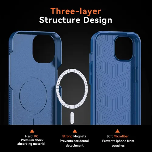 Miniatura 2 de Dataroad - Funda magnética para iPhone 13 Pro Max, resistente compatible con MagSafe, protección contra caídas de grado militar, forro de microfibra