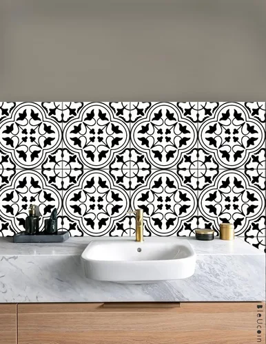 Miniatura 4 de Bleucoin Calcomanías de azulejos de Tánger para cocina, baño, salpicaduras, impermeables, extraíbles, ecológicas, calcomanías de vinilo