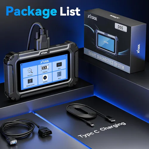 Miniatura 9 de XTOOL Escáner D5S OBD2 con pantalla táctil, lector de código para automóviles y camiones con 16 reinicios, sensor de manivela de reinicio