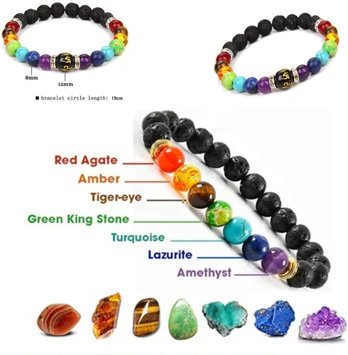 Miniatura 6 de Pulsera Arus 7 Chakras, Pulsera Arus 7 Chakras Original, Healthbangle Pulsera de Chakra de Drenaje Linfático, Pulsera de 7 chakras con piedras