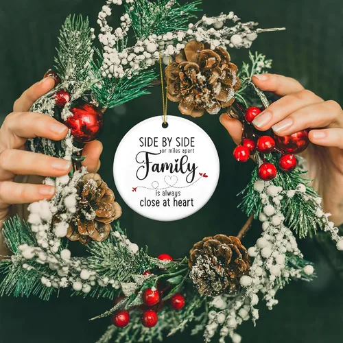 Miniatura 4 de Adornos navideños de cerámica para hombres y mujeres – Adornos de Navidad de cerámica 2025 para decoración de árboles, regalos de larga distancia