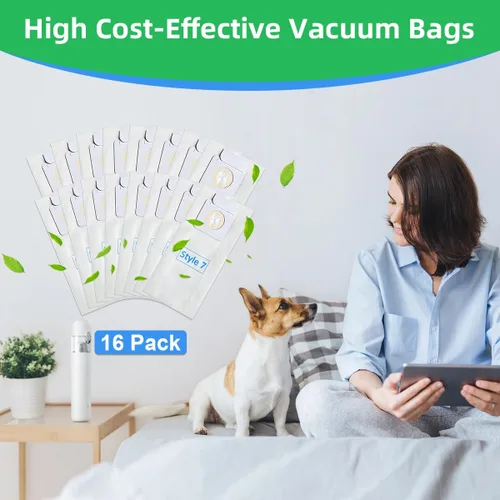 Miniatura 7 de Paquete de 16 bolsas de vacío de repuesto estilo 7 para aspiradoras Bissell PowerForce 3522 3545 3550 3554 Series, repuesto # 32120 Paquete de 16