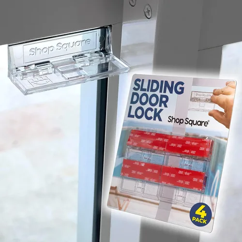 Cerradura de puerta corrediza de vidrio para seguridad en el hogar, paquete de 4 cerraduras corredizas para puertas de patio, tope de ventana