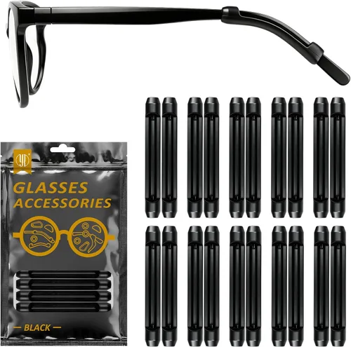 YR Soft Silicone Eyeglasses Temple Tips Sleeve Retainer, Anti-Slip Elastic Comfort Eyeglass Ear Grippers for Eyeglasses Sunglasses Reading Glasses