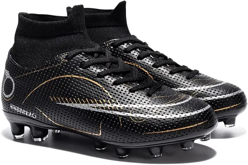 Miniatura 5 de Tacos de fútbol para niños y niñas, zapatos de entrenamiento de fútbol para exteriores e interiores, zapatos de césped atlético
