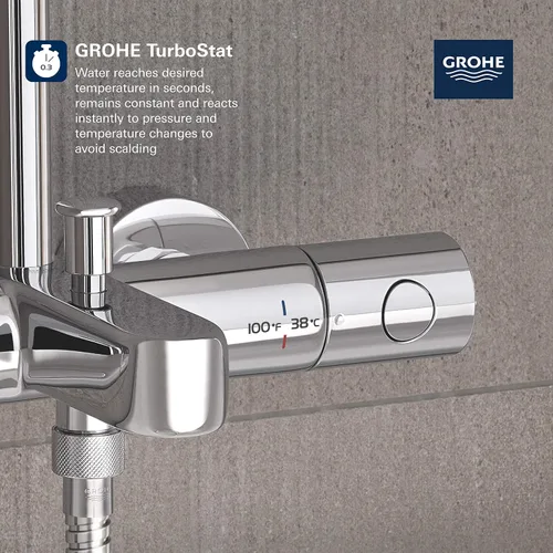 Miniatura 5 de GROHE 26177002 Euphoria 260 - Sistema termostático de baño/ducha, 1,75 gpm, cromado Starlight