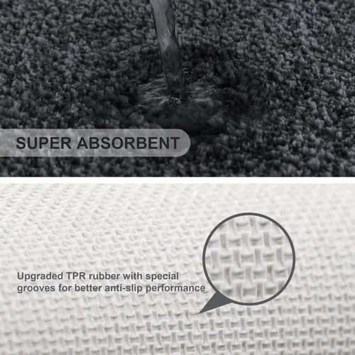 Miniatura 5 de VANZAVANZU Alfombras de Baño Antideslizantes Ultra Suaves Absorbentes de Microfibra Esponjosas Gruesas Alfombrillas de Baño Lavables a Máquina Negro