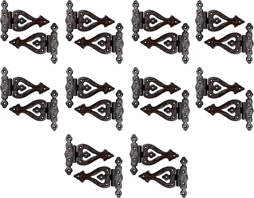 Miniatura 6 de Adonai Hardware Alleluia - Bisagras delanteras de hierro fundido antiguo (3.2 pulgadas x 10 unidades, negro mate) para puertas de granero, puertas