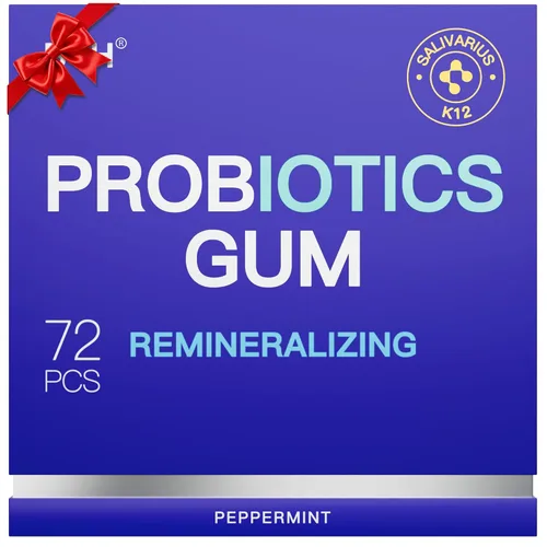 Nano Hydroxyapatite Gum Probióticos Remineralizantes – Chicle de Xilitol Menta Sin Azúcar – Esmalte y Cuidado Oral – Soporte para el Aliento Fresco