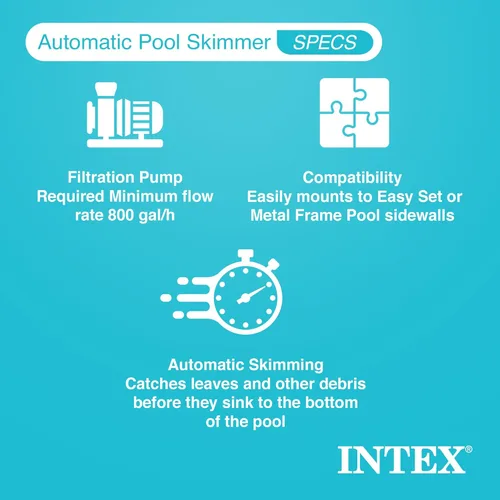 Miniatura 3 de Intex Deluxe Limpiador automático de superficie para piscina montado en pared - 800 GPH+