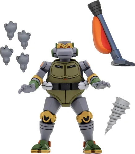 NECA Figura de acción definitiva de 7 pulgadas Teenage Mutant Ninja Turtles de dibujos animados The Mighty Metalhead