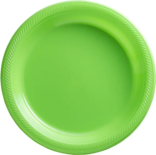 Miniatura 15 de Amscan Platos de plástico desechables redondos dorados – 7 pulgadas (paquete de 50) – Vajilla resistente para fiestas, eventos y uso diario Oro