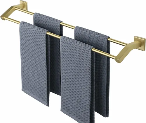 Miniatura 18 de Alise Toallero doble de baño, toallero para baño, lavabo de baño, acero inoxidable SUS304 de 24 pulgadas, soporte de pared, color negro mate