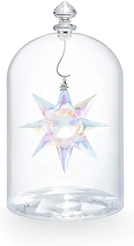Miniatura 3 de SWAROVSKI Adorno de Navidad, grabado de 125 aniversario, edición anual de 2020, juego de tarro de cristal y estrella