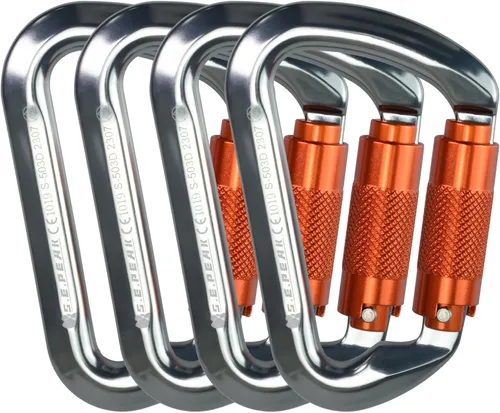 Miniatura 16 de SEPEAK UIAA - Mosquetones de escalada de 30 kN con cierre de rosca, mosquetones profesionales de servicio pesado para escalada, montañismo, rappel