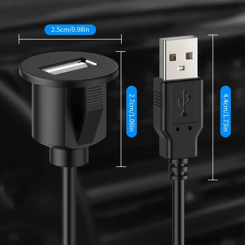 Miniatura 3 de Cable de extensión USB universal para tablero de instrumentos de montaje empotrado para radio de coche estéreo Android Wince unidad principal DVD CD