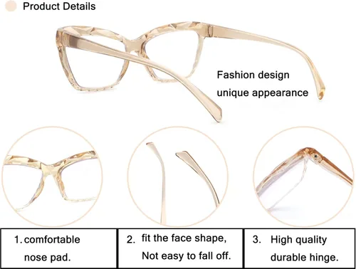 Miniatura 4 de Gafas de lectura con bloqueo de luz azul para mujer, de gran tamaño, para lectores de rayos azules + 1.50, gafas de tramposos ligeros de mariposa