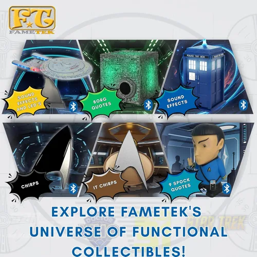 Miniatura 4 de FAMETEK Altavoz Bluetooth Doctor Who Tardis. Reproduce música, se ilumina, efectos de sonido detallados de Tardis Los mejores regalos de Doctor