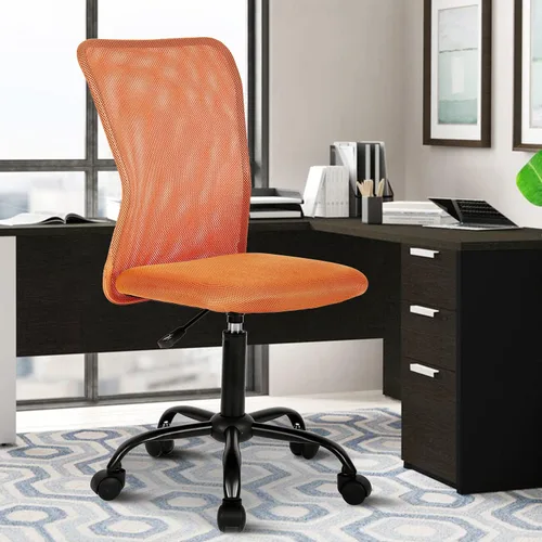 Miniatura 8 de Silla de oficina, silla de escritorio, silla de trabajo con respaldo medio para computadora con altura ajustable y soporte lumbar, asiento giratorio