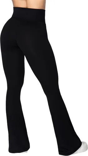 Miniatura 2 de Sunzel Leggings acampanados, pantalones de yoga cruzados con control de abdomen, cintura alta y pierna ancha