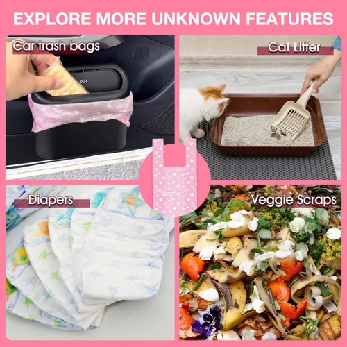 Miniatura 9 de Charmount 120 bolsas sin perfume para excremento de perro con asas, bolsa de basura extra gruesa de 16 x 8 pulgadas, a prueba de fugas y fácil