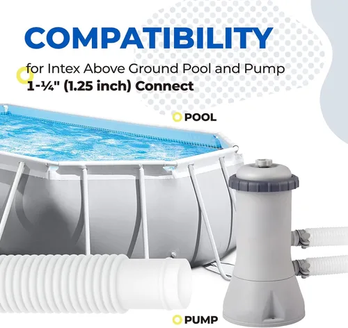 Miniatura 2 de ANTOBLE Manguera de piscina de 1.25 pulgadas y 3 pies para Intex, mangueras de repuesto de bomba de piscina, filtro de plástico blanco para piscinas