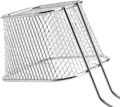 Miniatura 7 de 8 cestas cuadradas para freír, cesta de acero inoxidable para freidora profunda con mango de alambre, 4.1 x 3.3 x 2.6 pulgadas, cestas para servir