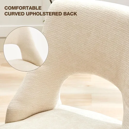 Miniatura 8 de UVV Juego de 2 sillas de comedor de madera, sillas de comedor modernas de mediados de siglo tapizadas en tela para cocina y comedor, silla de cena