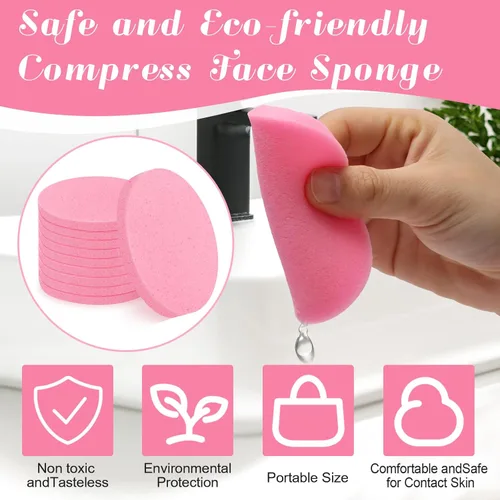 Miniatura 3 de Esponja facial comprimida, esponja limpiadora facial Luxiv para esteticistas, maquillaje comprimido, esponja facial, esponjas faciales redondas