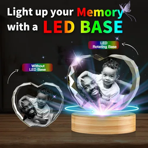 Miniatura 3 de YSPQBY Foto de cristal 3D personalizada, regalos personalizados para padre, papá, abuelo, hombres, marido, novio, él, gran regalo personalizado