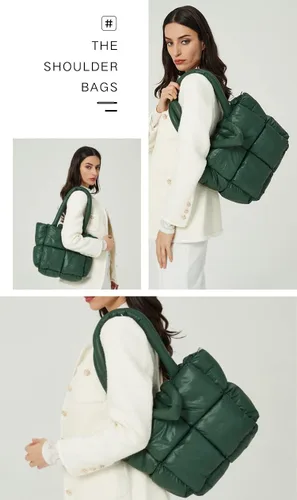 Miniatura 6 de Bolso de hombro acolchado para mujer, mini bolso de plumón, bolsa de mano acolchada, bolsos elegantes 2023