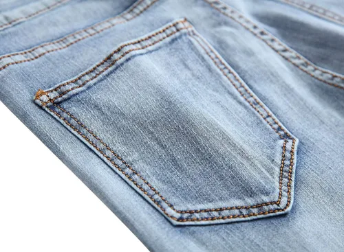 Miniatura 5 de Fredd Marshall - Pantalones de mezclilla ajustados para hombres, son elásticos y de diseño rasgado