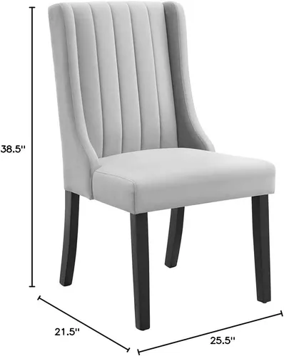 Miniatura 3 de Modway Renew Parsons Performance - Sillas auxiliares de terciopelo para comedor, juego de 2 unidades, color gris claro