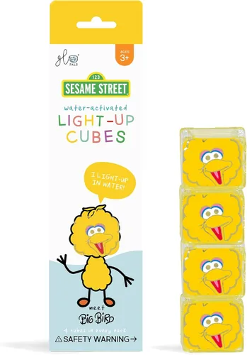 Miniatura 14 de Glo Pals Juguete sensorial de baño activado con luz y cubos para el baño y juego sensorial, personaje Abby Cadabby y 6 cubos, brilla en rosa