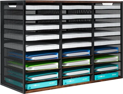 Miniatura 13 de PAG - Soporte para correo masivo, organizador de literatura ajustable para encimera, buzón de estudiante, organizador de papel de factura de Negro